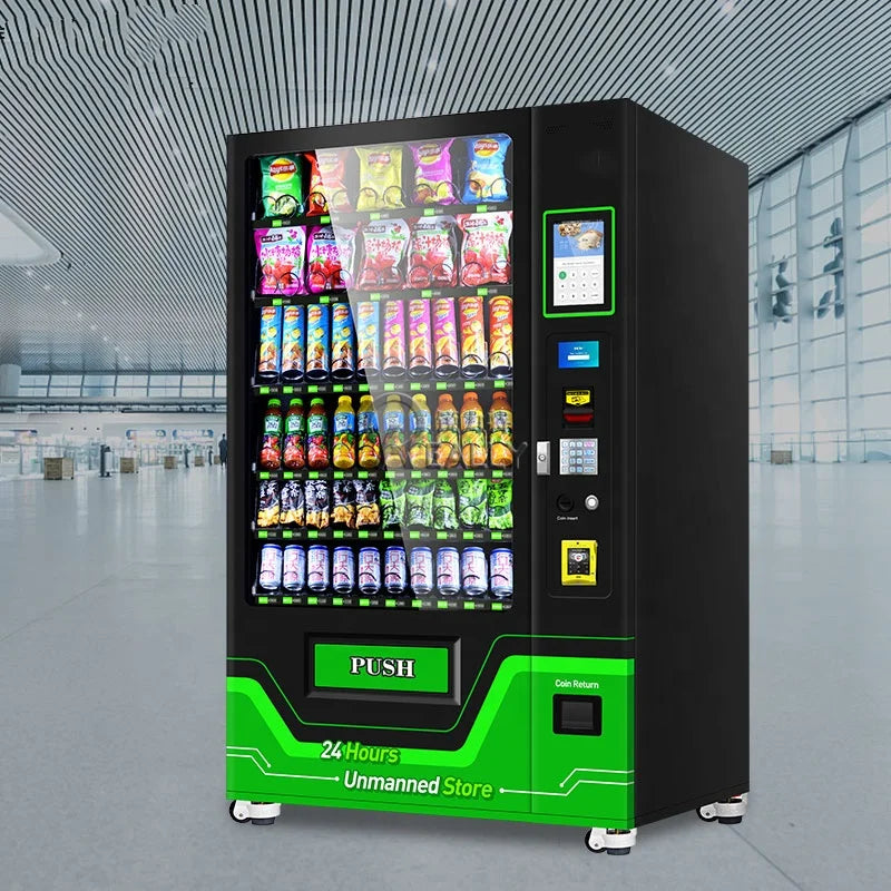 New Smart Touch Screen Snack And Beverage Vending Machine 24 Hour Unmanned Food Vending Machine