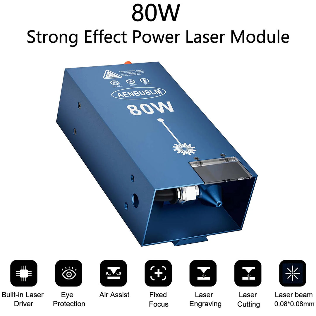 AENBUSLM 80W Laser Engraving Head with Built-in Air Pump 450nm Blue Light Laser Module CNC Woodworking Laser Cutting Machine DIY