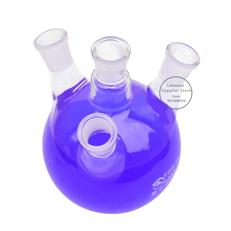 1piece 100ml-2000ml Laboratory High Borosilicate Glass Four-seater Distillation Flask for Chemistry Kits