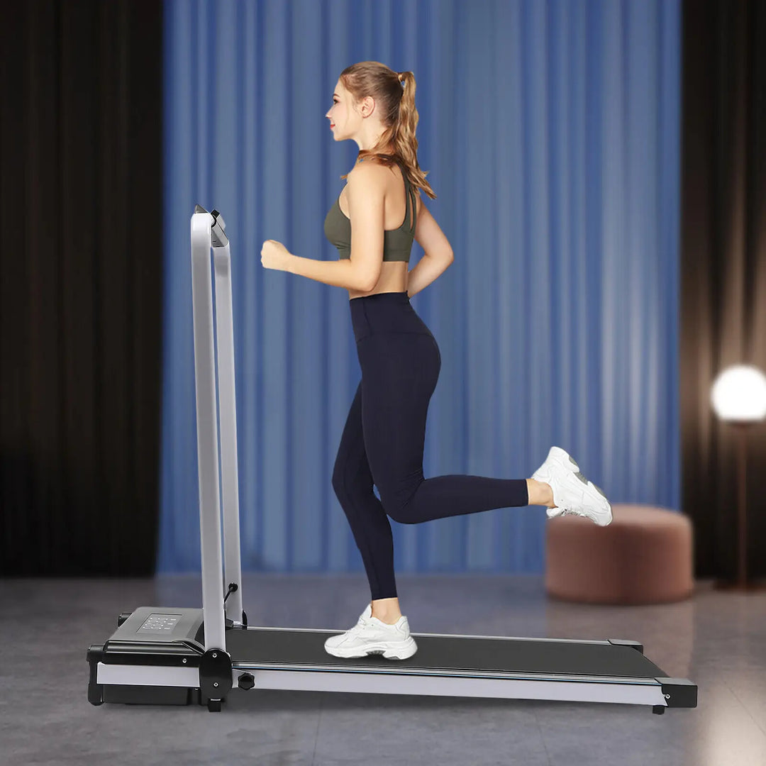 Folding Electric Treadmill Under Desk, 2 in 1, Walking Pad for Home and Office, Gym Fitness Equipment