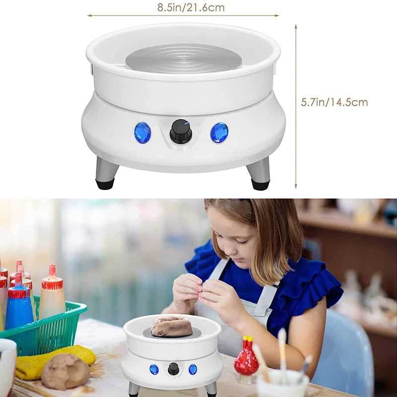 Electric Pottery Wheel Machine With Detachable ABS Basin 13cm Pottery Plate for Ceramic Working Clay Crafts DIY Hand Tools