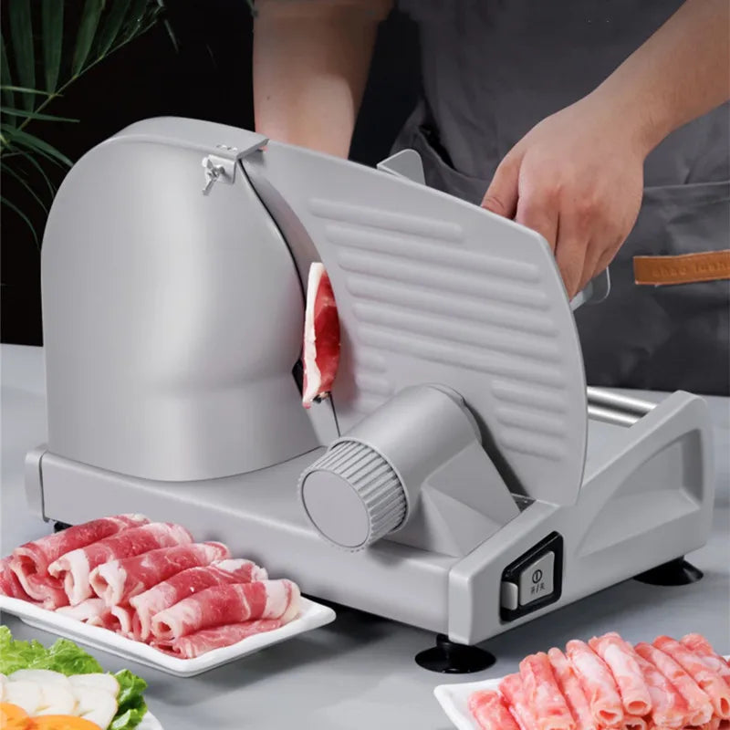 220V Electric Food Slicer Meat Food Household Desktop Meat Slicer Lamb and Beef Slicers 0-22mm Bread Ham Meat Cutting Machine