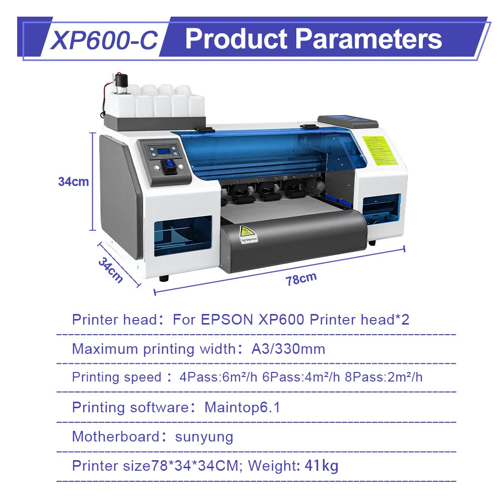 DTF A3 Printer DTF Transfer Printer Directly to Film For Epson XP600 T-shirt Hoodie Jeans Print A3 30CM T-shirt Printing Machine