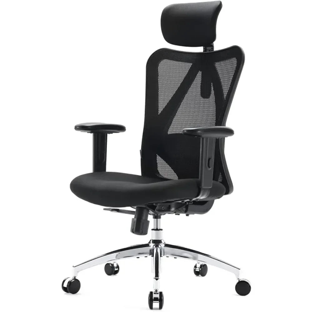 SIHOO M18 Ergonomic Office Chair for Big and Tall People Adjustable Headrest with 2D Armrest Lumbar Support and PU Wheels