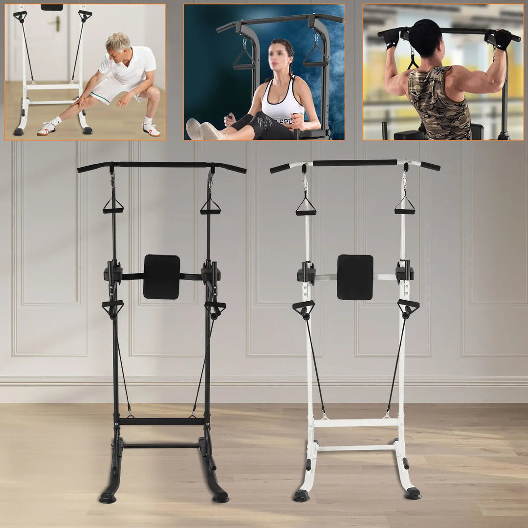 Adjustable Height Pull Up Dip Station, Functional Fitness Gym Training Power Tower, Exercise Equipment, Load 150 kg