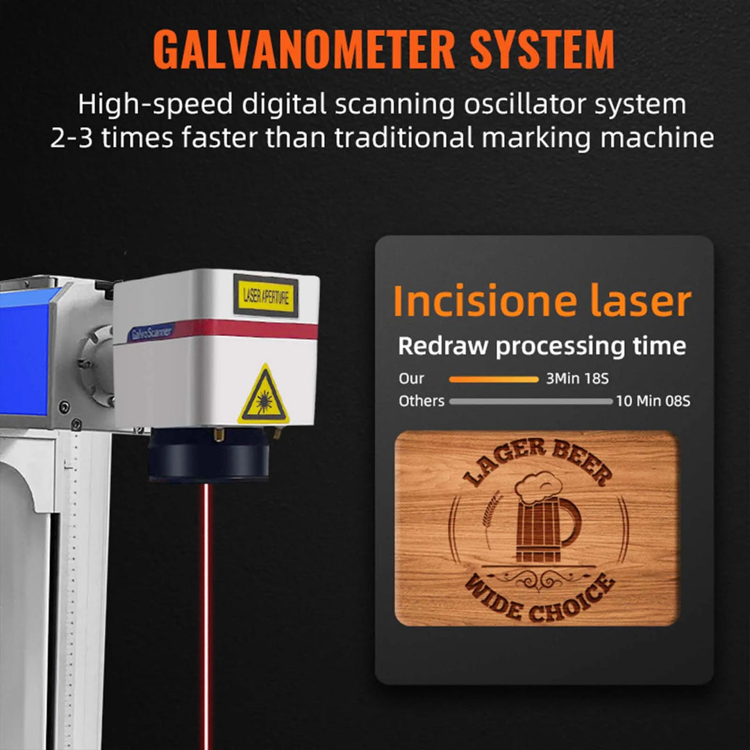 VEVOR Fiber Laser Marking Machine Laser Engraver 30/50W Metal Stainless Steel Cutting Gold Silver Ring Jewelry Engraving Machine