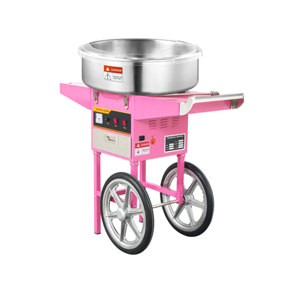 Industrial Fairy Pink Candy Sugar Maker Vending Commercial Cotton Candy Floss Maker Cart Machine For Sale