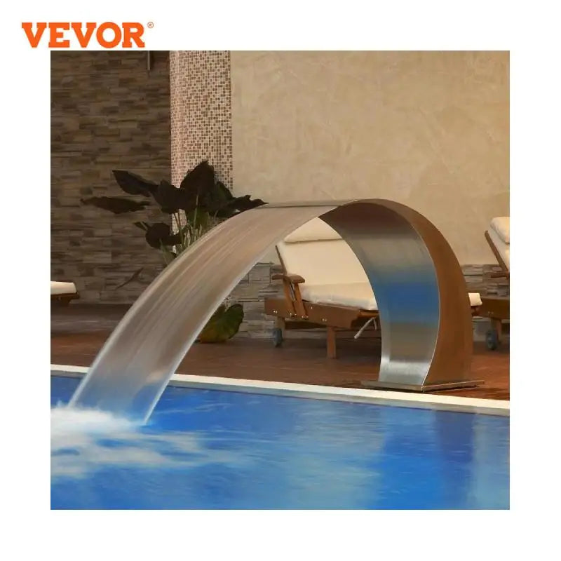 VEVOR 60x30cm/40x20cm Pool Fountain Waterfall Stainless Steel Fountain Pond Garden Swimming Feature Decorative Hardware Faucet