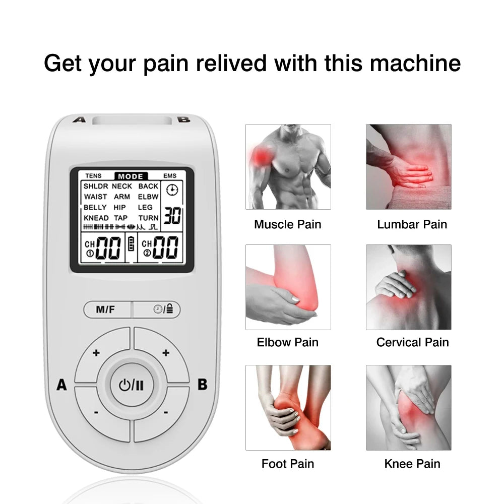 24 Modes Electric Tens Relax Muscle Stimulator EMS Acupuncture Body Massage Digital Therapy Slimming Machine Electrostimulator