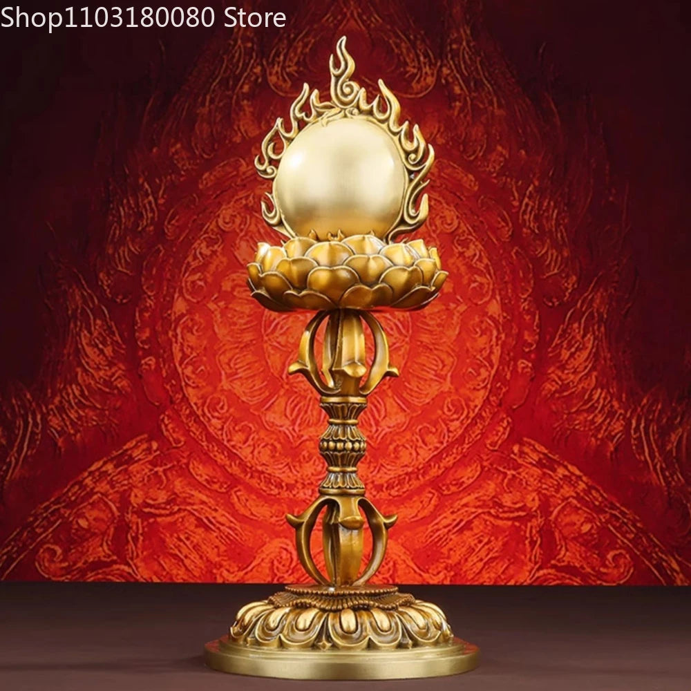 41cm Copper Brass Manibao statues for decoration Good wishes beads-Mani beads Buddhism cinta^-maN!i sculpture Large size