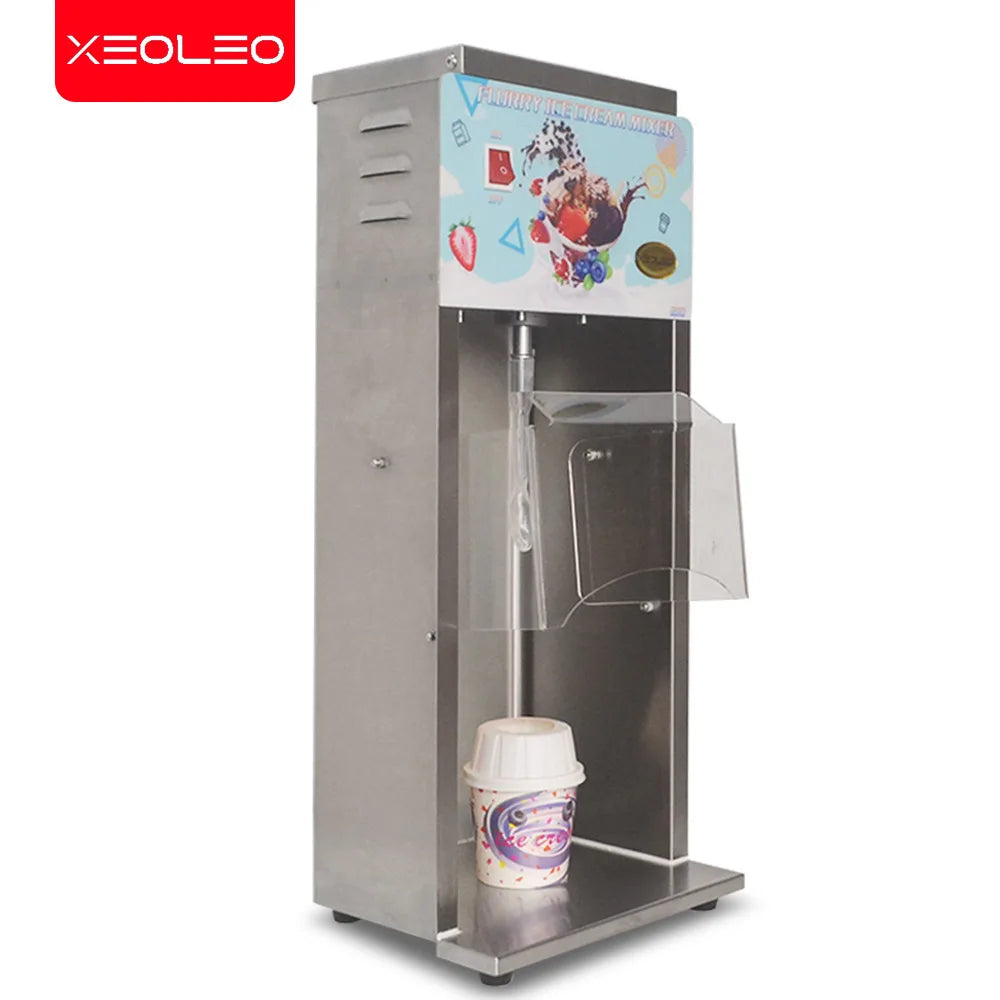 XEOLEO Commercial Automatic Ice Cream Mixer MC Flurry Machine Frozen Soft Ice Cream Blender 2500Rpm Yogurt Machine With Spoons