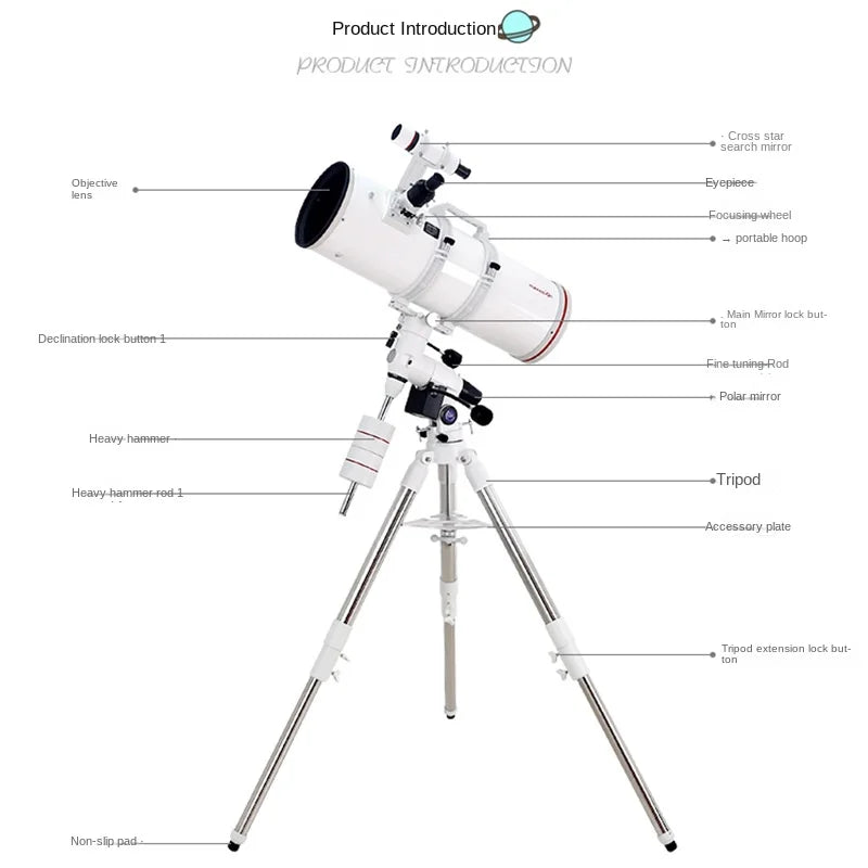 203/1000 Super Large Caliber Parabolic Astronomical Telescope High Magnification Deep Space Professional Stargazing