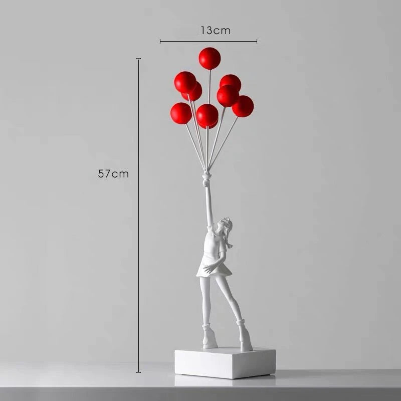 Banksy Banksy Balloon Girl Statue Bomb Girl Healing Sculpture Flying Balloon Girl England Art House Decoration Christmas Gift