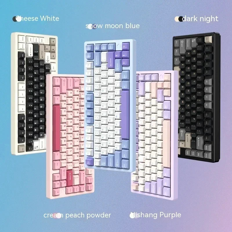 Wob Rainy 75 Mechanical Keyboard Aluminum Bluetooth Gamer Wireless Keyboards Cnc Keyboard Gasket Hot Swap Rgb Backlight Gift