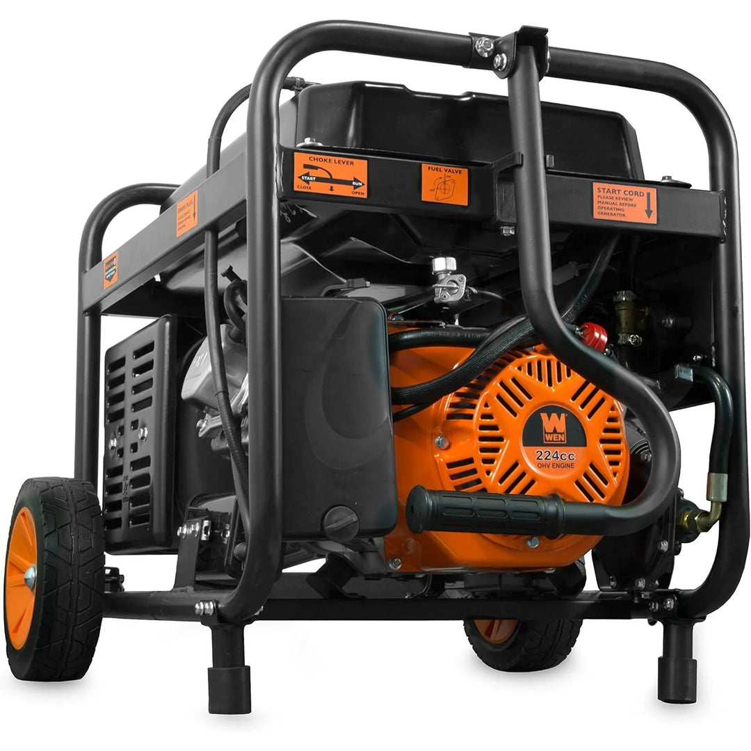 WEN DF475T Dual Fuel 120V/240V Portable Generator w/ Electric Start Transfer Switch Ready, 4750-Watt, CARB Compliant | USA | NEW