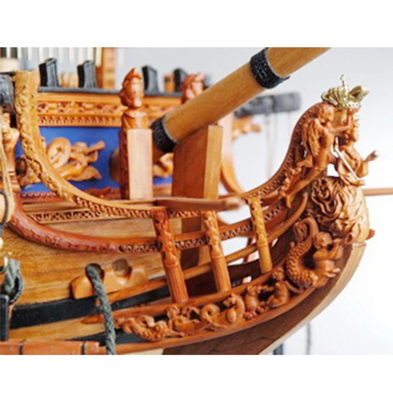 1/30 Royal Caroline Simulation Sailboat Body Kit All Solid Wood Beautifully Carved Museum Grade Ship Model Building Kit Toy