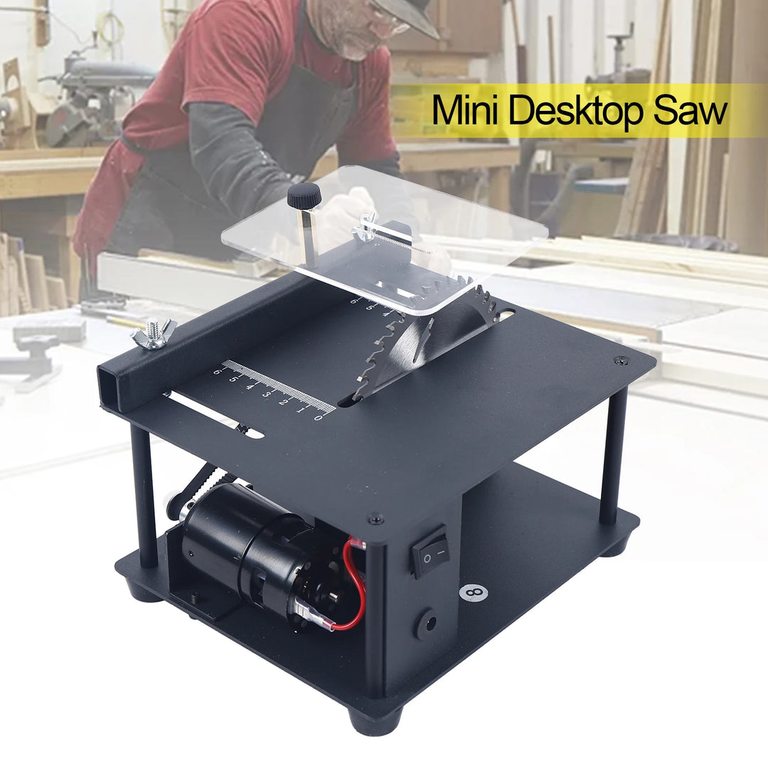 110V Mini Electric Woodworking Cutting Saw Desktop Sliding Table Saw Bench Acrylic Cutter Miniature Precision Desktop Saw