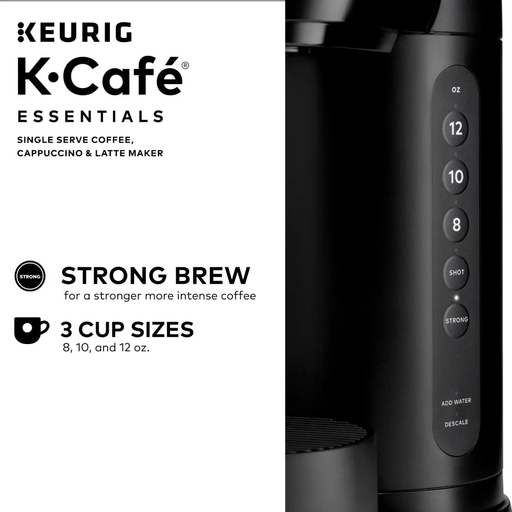 2023 New Keurig K-Café Essentials Single Serve K-Cup Pod Coffee Maker, Black