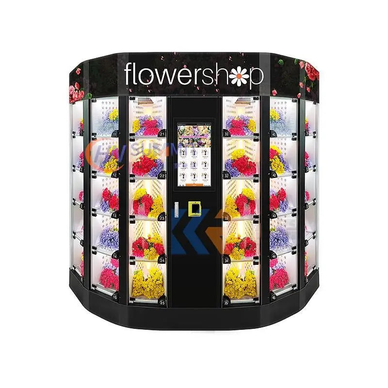 Rose Flower Vending Machine Automatic Rose Bouquet Smart Fridge Locker Vending Machine With 30 Windows