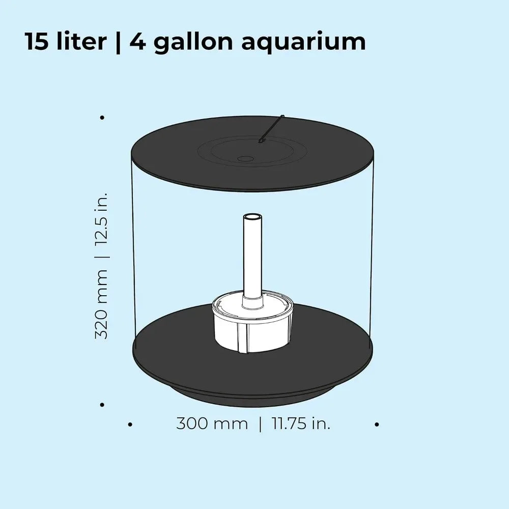 Fish Aquarium Tube 15 Aquarium With Standard Light - 4 Gallon Fishbowl Aquatic Pet Supplies Products Home Garden