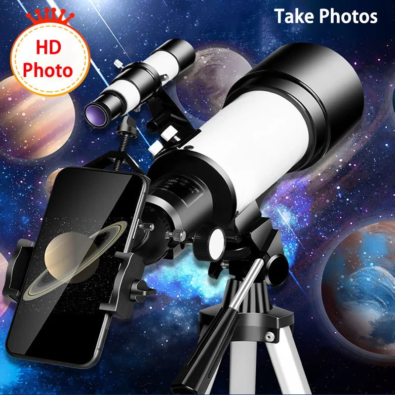 233X High Magnification Professional Astronomical Telescope Powerful Binocular 70MM Zoom Large Objective FMC Moon Jupiter Saturn