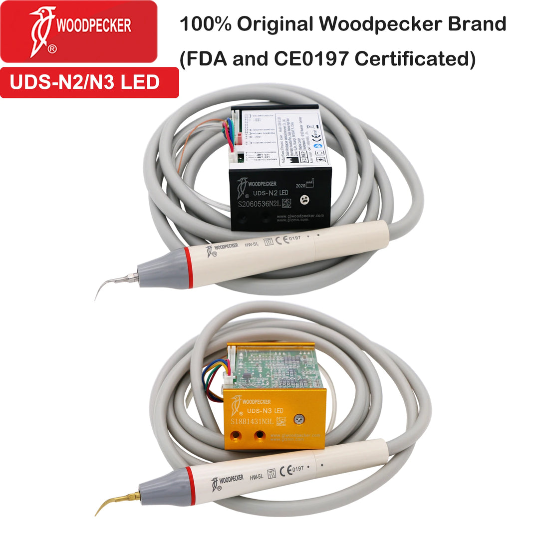 Woodpecker Dental UltrasonicScaler Build In N2 N3 LED Scaler Piezo Scaling Tips For Dental Unit Teeth Cleaning Whitening Fit EMS