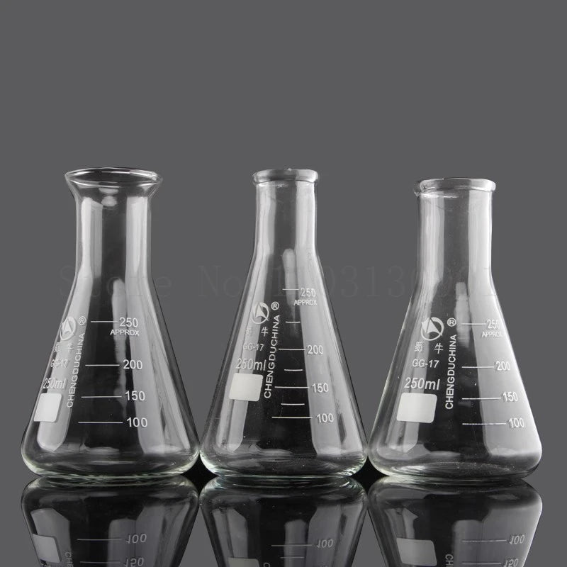 1piece 50ml-1000ml Borosilicate Glass Conical Erlenmeyer Flask for Lab Chemical Equipment