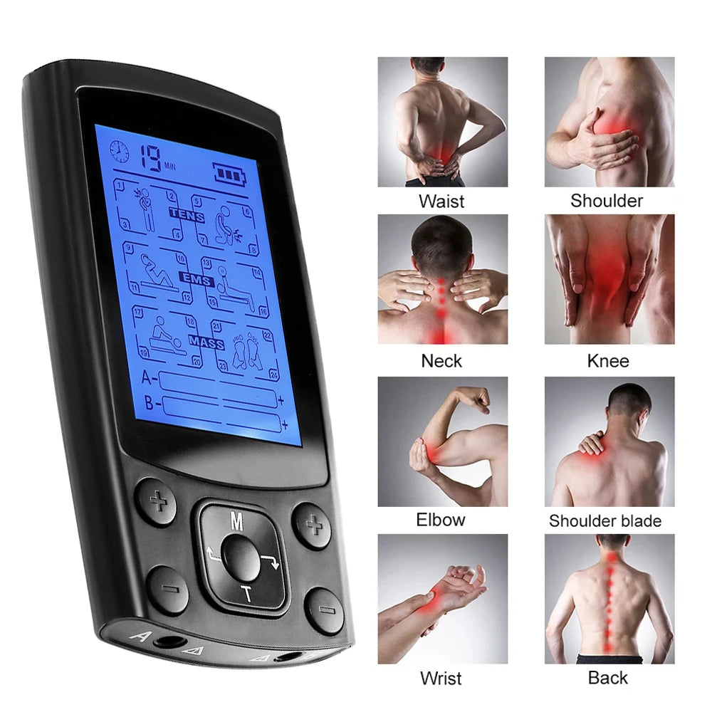 24 Modes Electric Acupuncture EMS Tens Muscle Stimulator 20 Intensities Therapy Pulse Body Massager Electro Health Care Machine