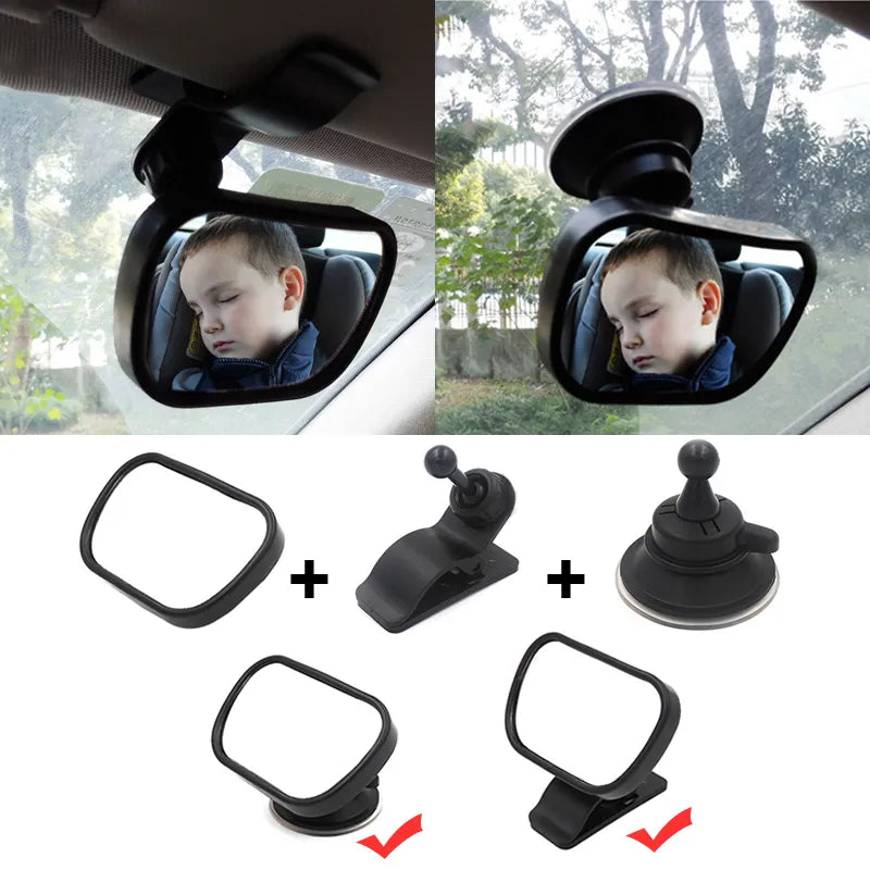 2 In 1 Kids Monitor Baby Rear View Mirror In-Car Baby Observation Mirror Car Rear Seat Child Safety Mirror Easy Installation