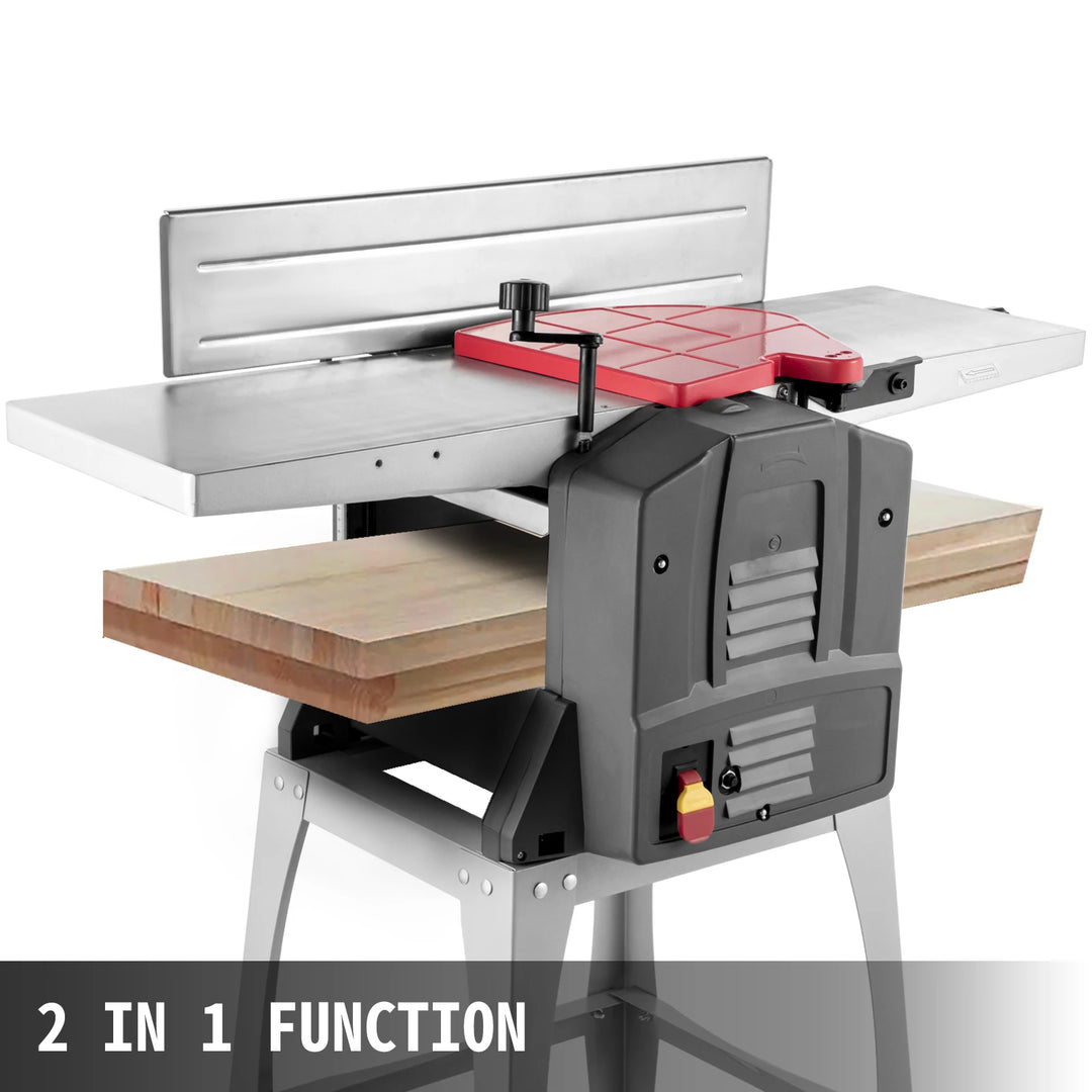 VEVOR 8 Inch Tabletop Jointers Woodworking Benchtop 1500W Jointer Planer with Heavy Duty Stand For Wood Cutting Thickness Planer