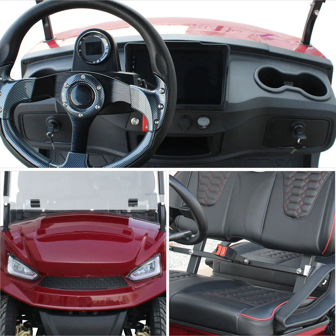 MMC Trustworthy China Supplier 72v Lithium Battery 4 Seats Off-Road Customize Colors Seat Belt Electric Golf Cart