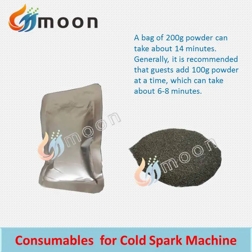 100~200 Bags Ti Powder Cold Sparkler Machine Cold 600W Spark Machine Fountain Sparkular Machine Consumables Ti Powder Card