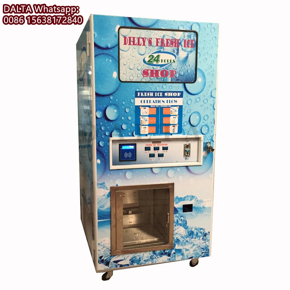 160KG/24H Automatic Pure Ice Cube Bagging Vending Machine Commercial Bagged Ice Dispenser With Auto Seal Function