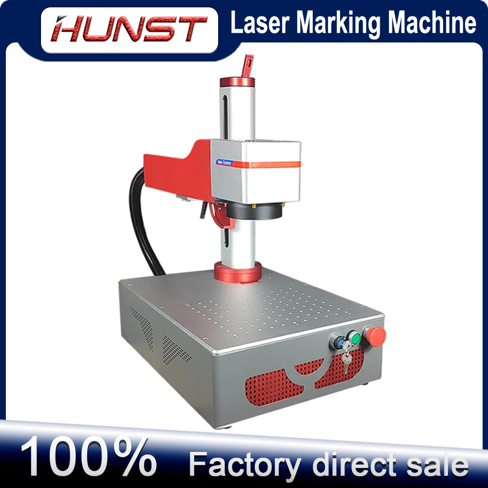 Hunst Small Laser Marking Machine MAX 30W Portable Foldable Mini Fiber Engraver for DIY Marking Gift Metal Jewelry Engraving