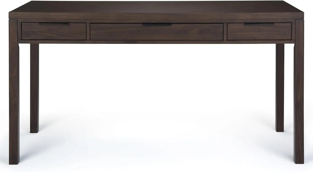 SOLID WOOD 60 Inch Wide Home Office Desk, Writing Table, Workstation, Study Table Furniture In Warm Walnut