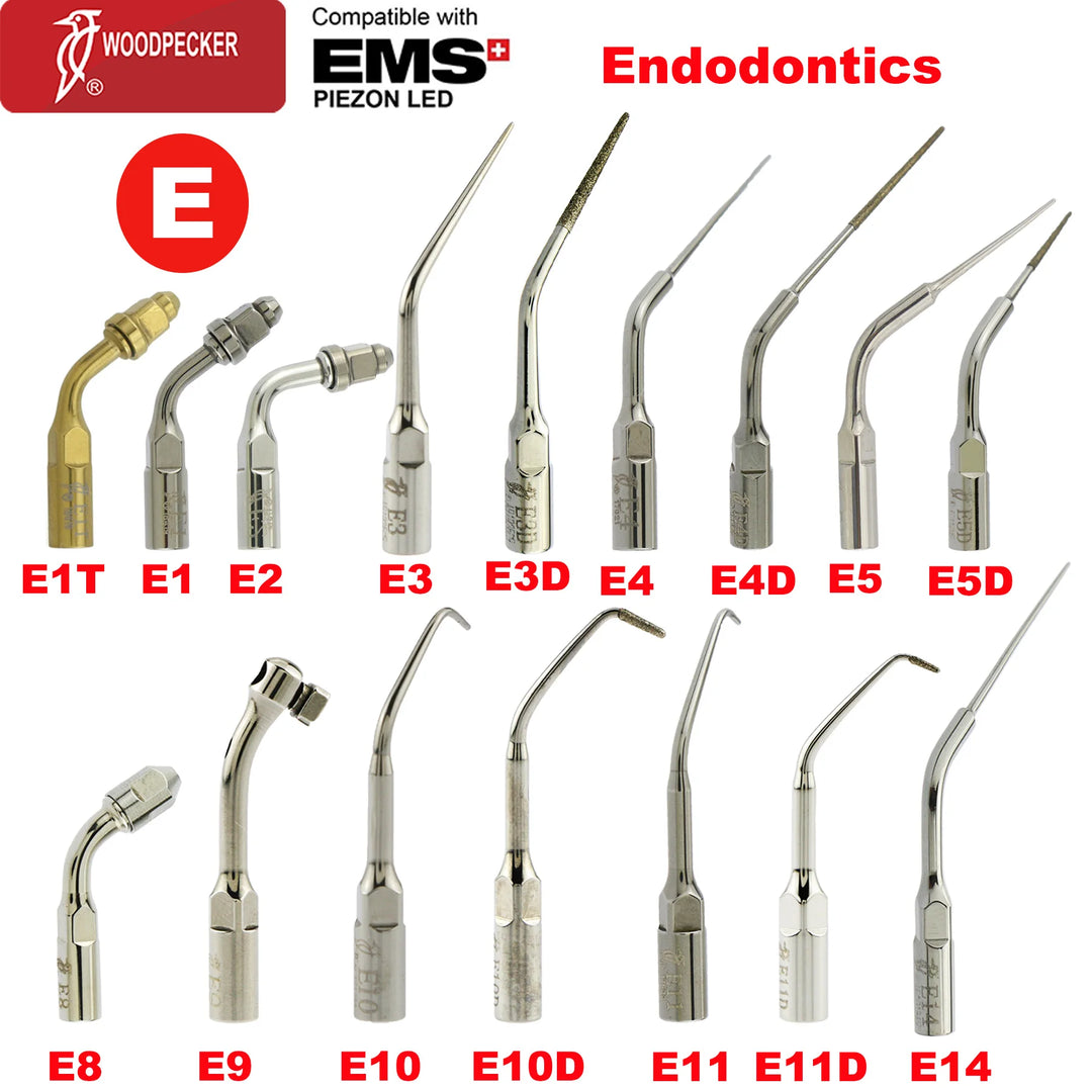 Woodpecker Dental Scaler Tips Ultrasonic Tooth Cleaning Machine Cutter Head Endo Perio Scaling Tips Fit EMS UDS Scaler Handpiece