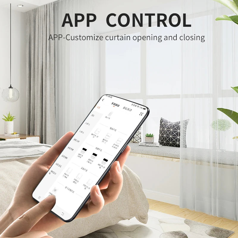 Tuya Smart Wifi Electric Curtain Track Blinds, Timing APP Remote Control Alexa Google Home Voice Control