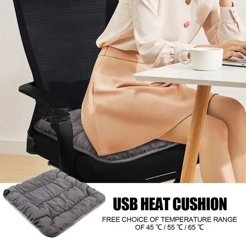 Winter Universal USB Rechargeable Warm Pad Graphene Chair Cushion Heated Seat Cushion Smart Heated Seat With 3 Level For Travel