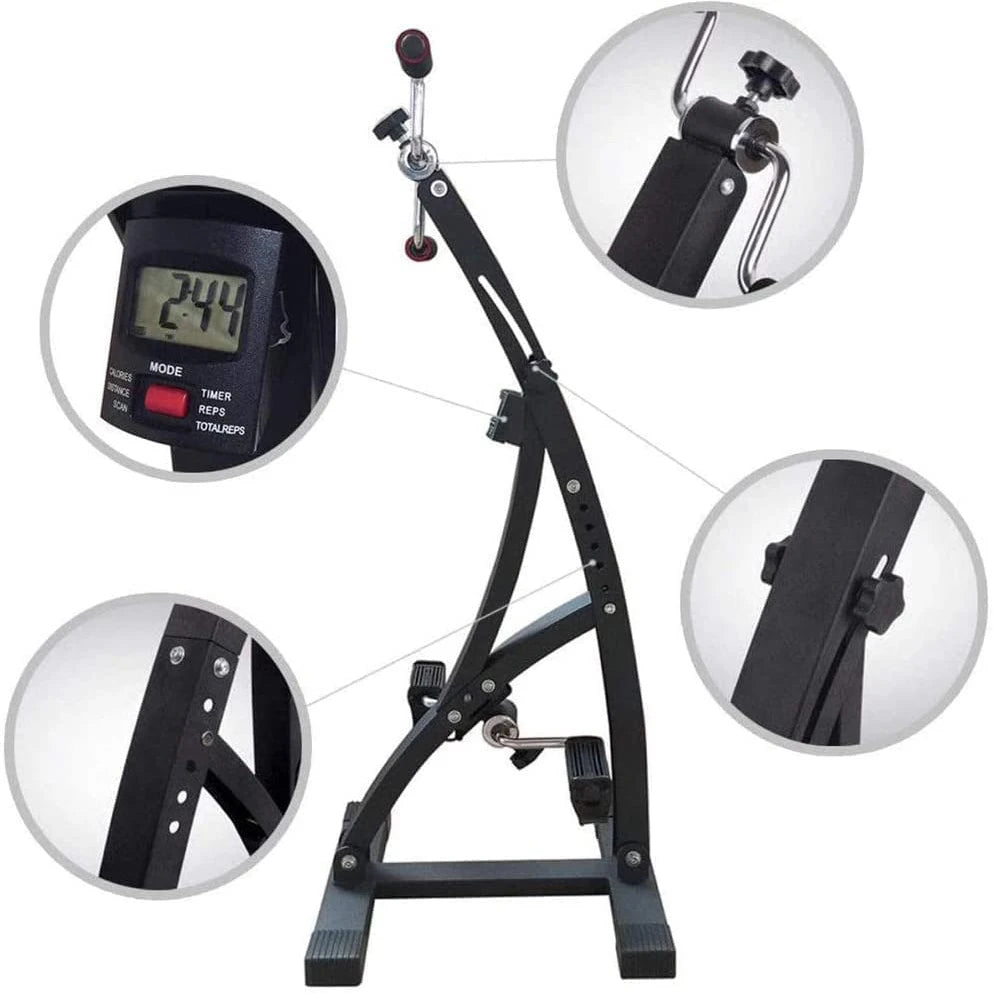 Fold Pedal Exerciser Rehabilitation Bicycle with LCD Monitor Home Gyms Fitness Equipment Limbs Training Exercise Bike