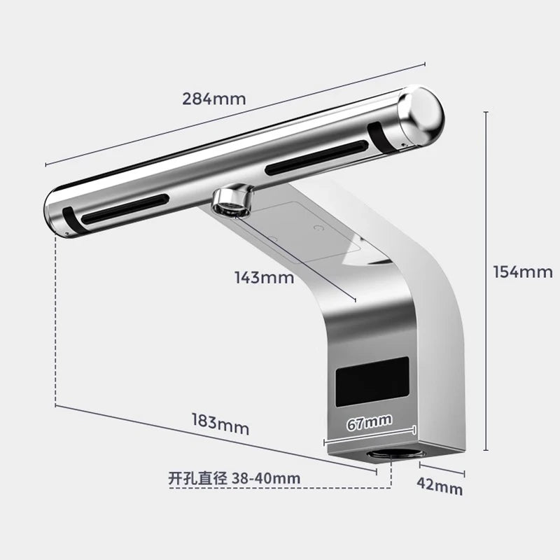 2 in 1 Design Aotumatic Hand Dryer and Sensor Faucet Hot ＆ Cold Basin Tap Jet Air Hand Dryer for Bathroom Hotel