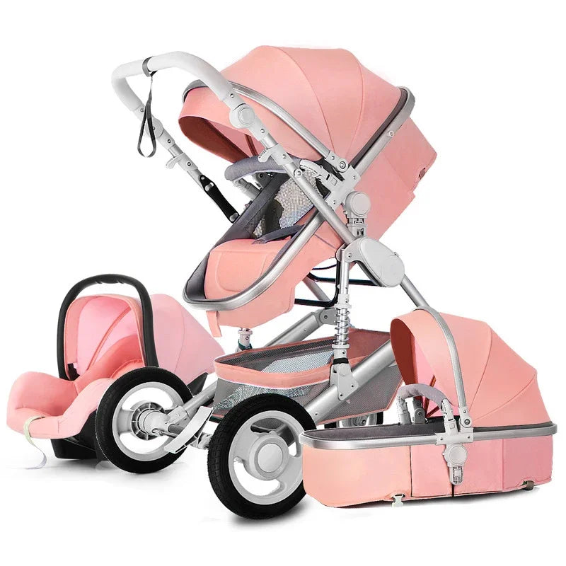 2023 High Landscape Baby Stroller 3 in 1 With Car Seat Luxury Travel Pram Newborn Car seat and Stroller Baby Carriage 7 Gifts