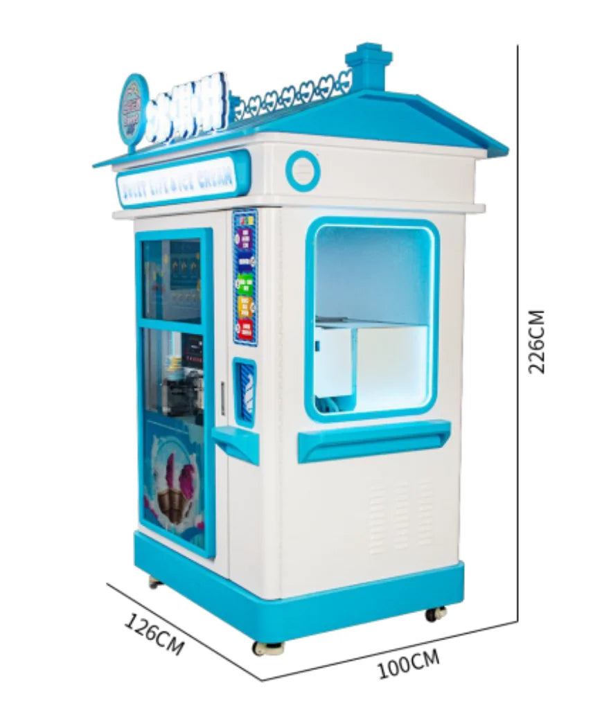 Riteng Soft Ice Cream Outdoor Vending Machine Multi Flavor Fully Automatic Support Qr Code Pay Robot Ice Cream Vending Machine