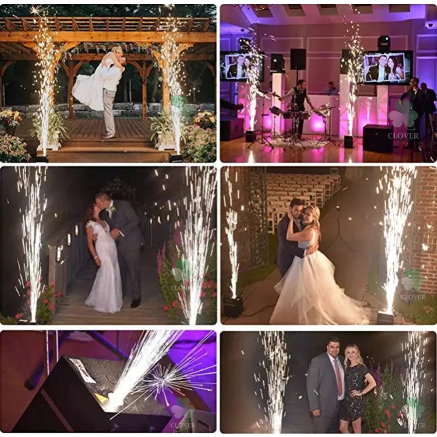 0 Tax 6Pcs 600W Cold Spark Fountain Machine DMX Remote Control Special Effect Machine For Professional Wedding Party Chrismas