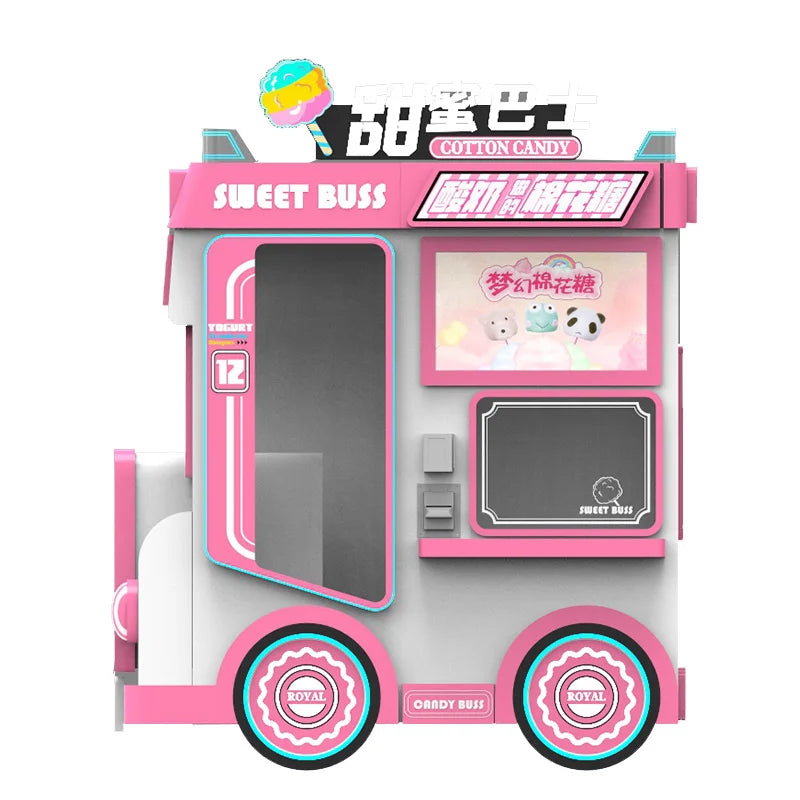 Automatic Cotton Candy Vending Machine Coin-Operated Fully Automatic Cotton Candy Vending Fairy Floss Machine Robot