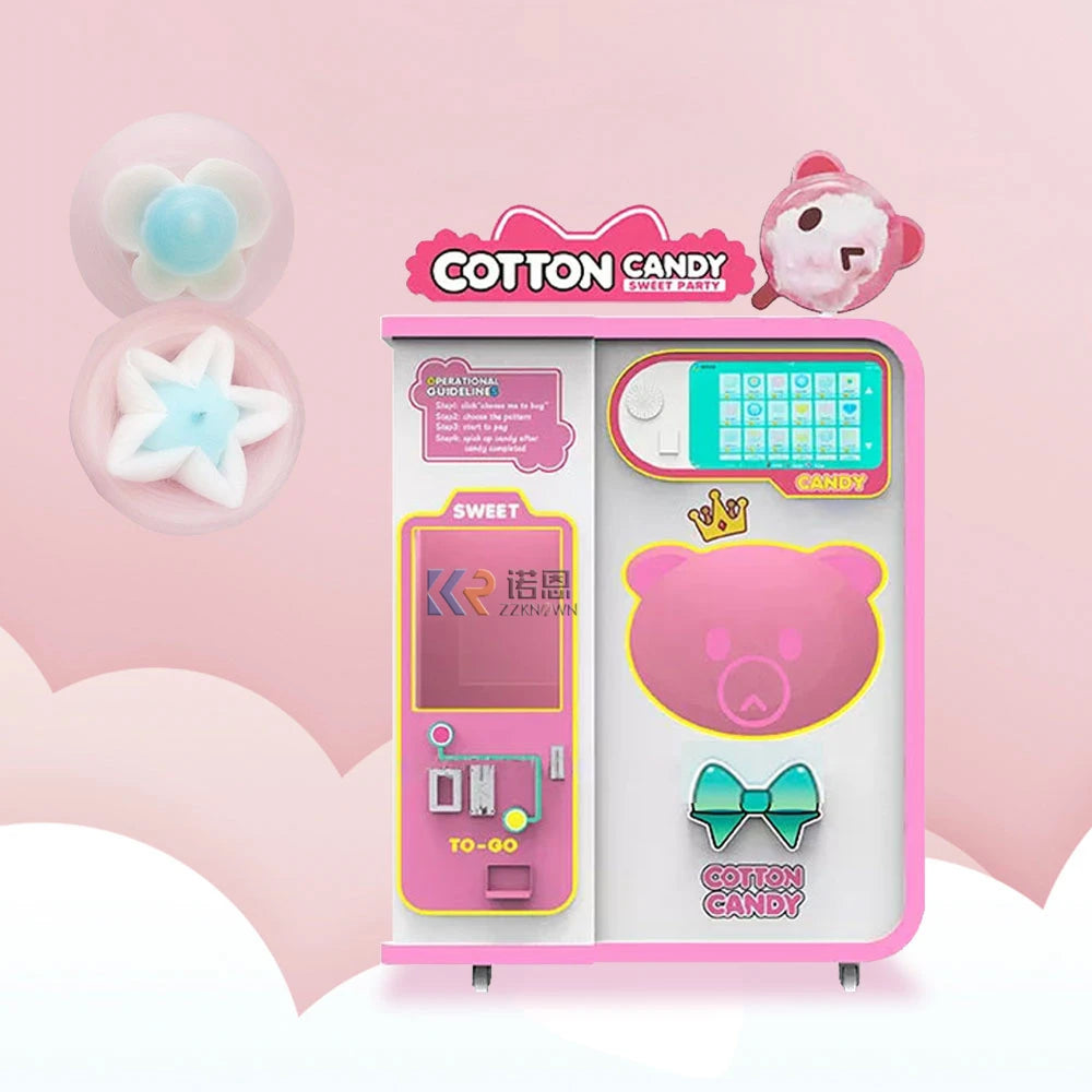 Marshmallow Fully Automatic Snack Machine Cotton Candied Vending Machine For Amusement Center