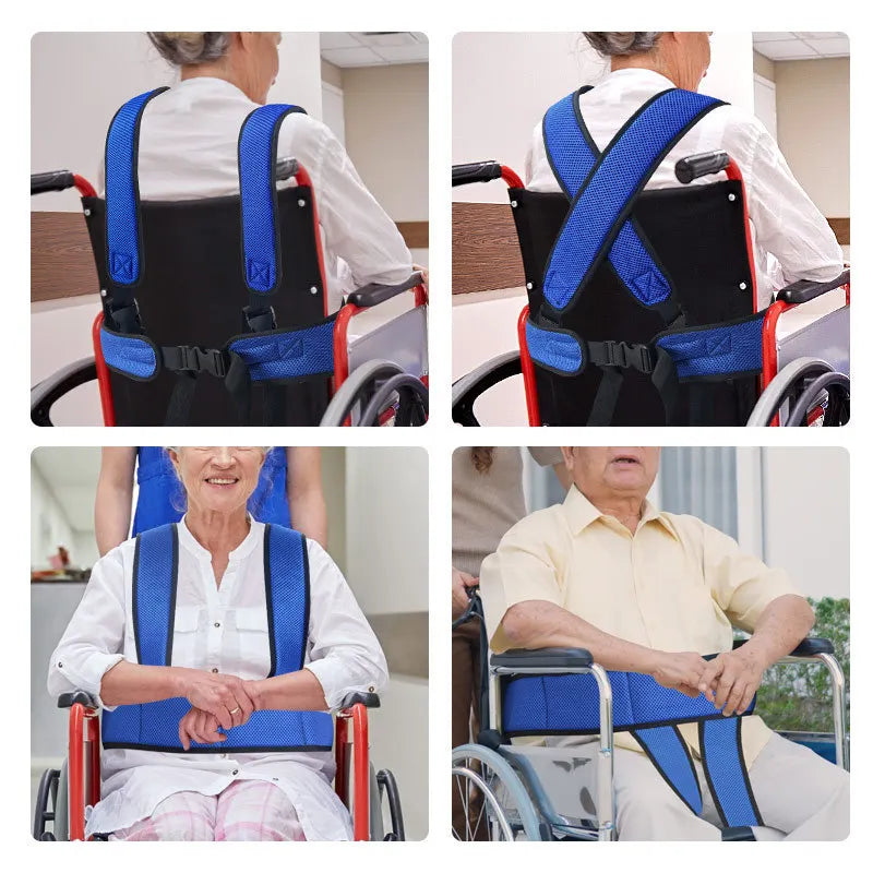 Wheelchair Fall Prevention Safety Seat Belt Shoulder Fixing Straps Nursing Band for Elderly Patients Harness Brace Support Vest