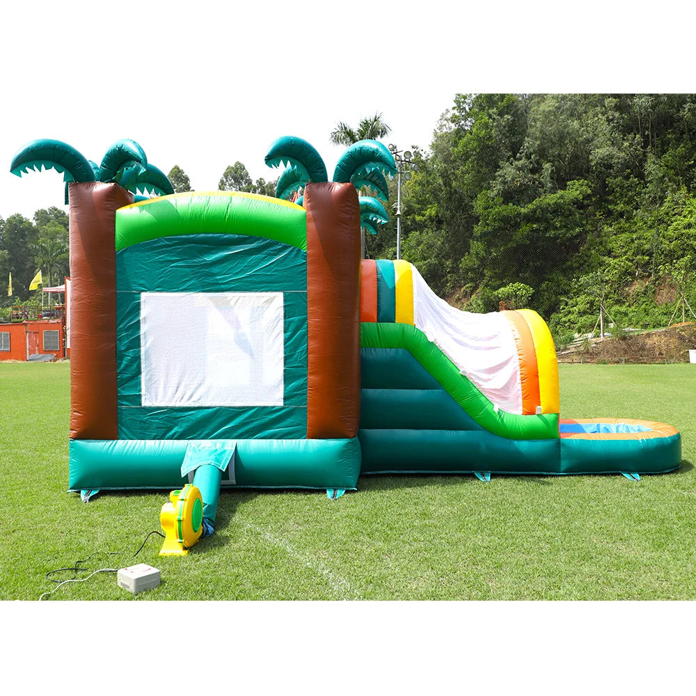 20ft Inflatable PVC Bounce House With Slide Water Pool & Basketball Hoop Commercial Bouncy Castle Jumping Bouncer for Kids