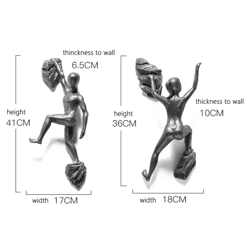 Rock Climbing Sculpture Statue Resin Living Room Home Decoration Wall Hanging Figure Sports Male Female Team Cooperation Gift