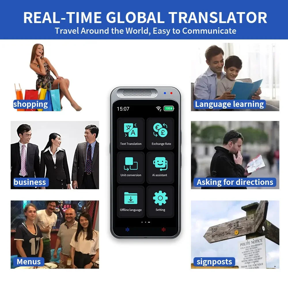 2024 New Z6 Portable Audio Translator 138 Language Smart Translator Offline in Real Time Smart Voice AI Voice Photo Hot Sale