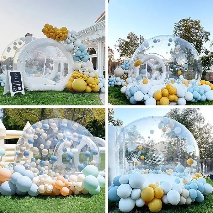 10ft /3M Stock Kid's Play Jumping Inflatable Balloon Bubble House With Blower Trampoline Jumping Garden Inflatable Bubble House